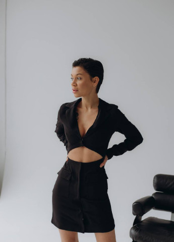 Черное платье Liton однотонное