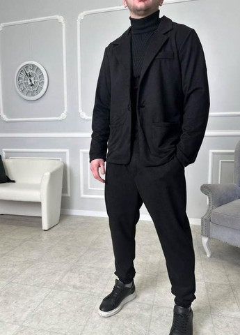 Чорний демісезонний класичний костюм чоловічий туреччина осінь зима весна No Brand