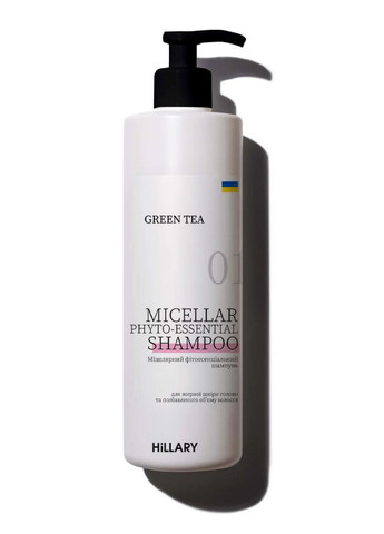 Мицеллярный фитоэссенциальный шампунь Green Tea Green Tea Micellar Phytoessential Shampoo, 500 мл Hillary - (257144574)