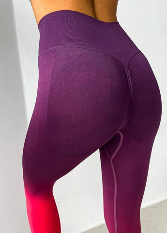 Темно-фиолетовые лосины женские спортивные с push up FitU