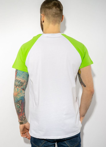 Бесцветная футболка реглан (бело-салатовый) Time of Style