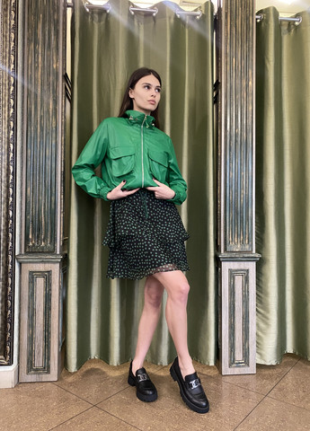 Зелена літня комплект куртка + сукня 7275 зелений з чорним Phardi