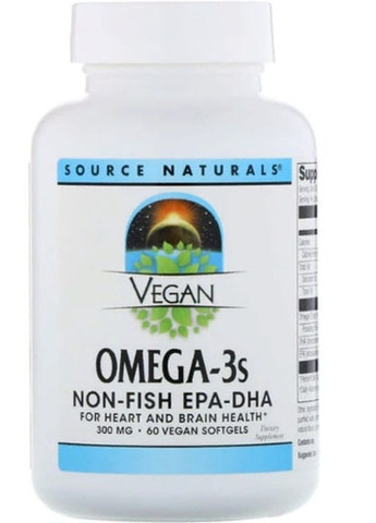 Vegan Omega-3S, EPA-DHA 300 mg 60 Veg Softgels SNS-02459 Source Naturals (258512057)