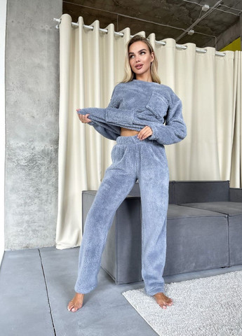 Сіра жіноча піжама махра No Brand