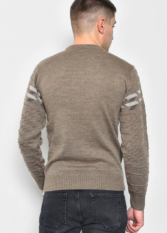 Коричневий демісезонний светр чоловічий однотонний коричневого кольору пуловер Let's Shop