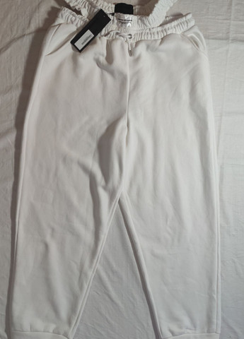 Женские брюки с высокой посадкой, размер l, белый Boohoo (278260621)