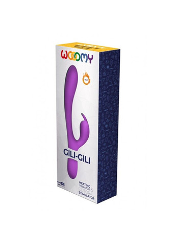 Вібратор-кролик Gili-Gili Vibrator with Heat Purple, відросток з вушками, підігрів до 40°С Wooomy (269007199)