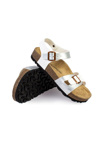 Серые повседневные сандалии детские для девочек бренда 4300050_(1) Grunwald на кнопках