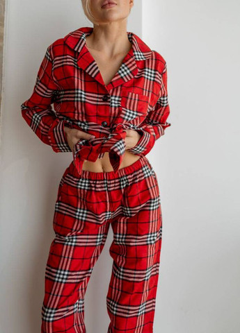 Червона жіноча піжама байка liza колір червоно-білий р.l 443835 New Trend