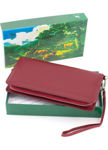 Кожаный кошелек для женщин с ручкой MC-1-6056-4 (JZ6565) бордовый Marco Coverna (259752562)