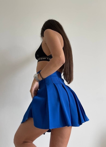 Синяя повседневный однотонная юбка Garna клешированная