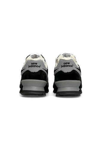 Чорні зимовий кросівки жіночі, вьетнам New Balance 574 All Black Gray Fur