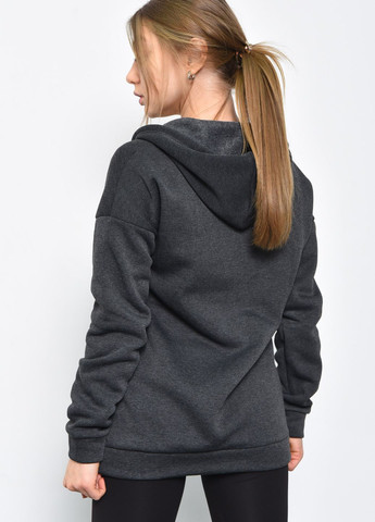 Спортивна жіноча кофта на флісі темно-сірого кольору Let's Shop (272092384)