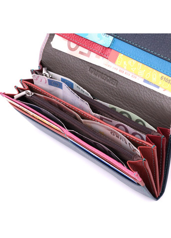 Жіночий практичний гаманець з натуральної шкіри 22521 Різнокольоровий st leather (277980422)