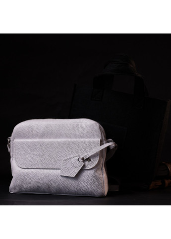 Женская сумка кросс-боди из натуральной кожи 11650 Белая Grande Pelle (267507162)