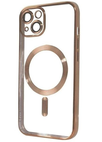 TPU хромовий чохол Chrome with Magnetic + захист камери для Apple iPhone 15 (6.1") Gold No Brand (278643216)