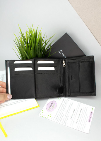 Портмоне чоловіче шкіряне вертикальне N4-CCF чорне без кнопки DNK (256675971)