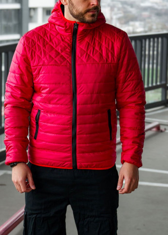 Красная демисезонная демисезонная куртка с капюшоном Vakko
