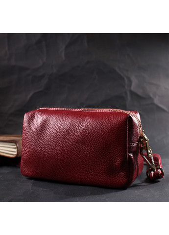 Интересная женская сумка с двумя ремнями из натуральной кожи 22274 Бордовый Vintage (276461739)