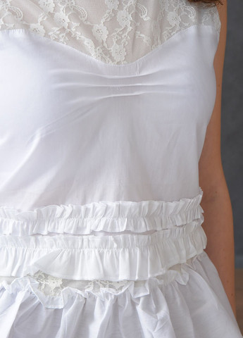 Белая летняя блузка женская белого цвета на запах Let's Shop