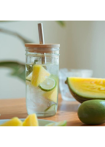 Банка Ball Mason Jars з дерев'яною кришкою й трубочкою, 750 мл More (269462793)