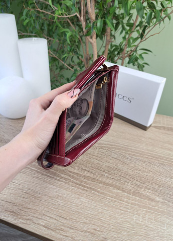 Женский кожаный кошелёк на кнопке среднего размера Jccs (259735581)