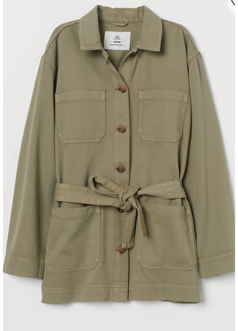 Зеленая демисезонная женская джинсовая куртка (55717) 34 зеленая H&M