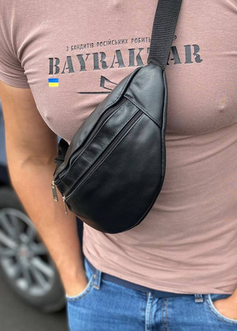 Мужская сумка на пояс на грудь с натуральной кожи универсальная бананка Turtle No Brand (260026930)