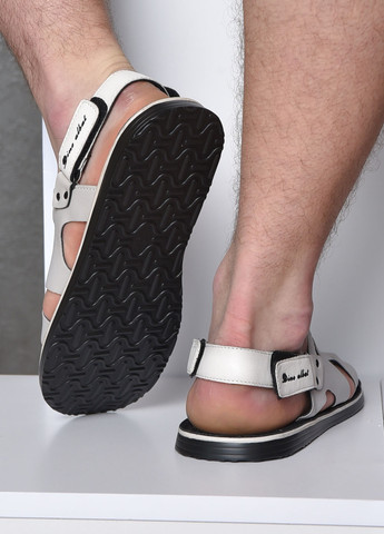 Пляжные сандалии мужские серого цвета на липучке Let's Shop на липучке
