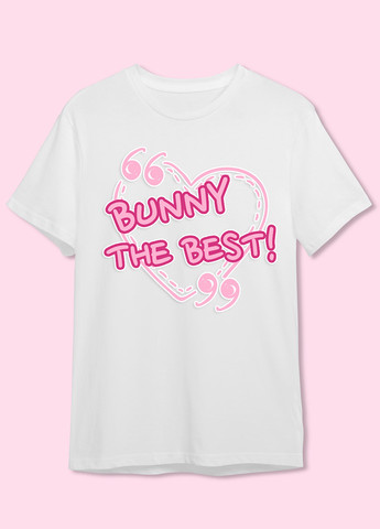 Белая футболка белая "bunny the best" Lady Bunny