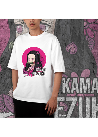 Біла футболка з принтом клинок розсікаючий демонів - незуко we No Brand