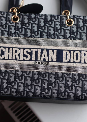 Сумка классическая с лого Christian Dior dark blue with gold Vakko (260585732)