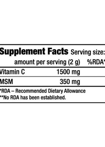 MSM + Vitamin C 150 g /75 servings/ Lemon Biotechusa (257252364)