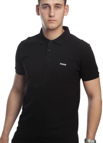 Черная футболка-поло мужское для мужчин Hugo Boss с логотипом