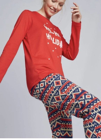 Красная зимняя женская пижама Gisela