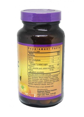 Earth Sweet Chewables Vitamin C 500 mg 90 Chewable Tabs Orange Bluebonnet Nutrition (256722069)