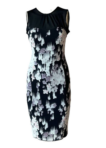 Черное вечернее, коктейльное, кэжуал платье Kocca с цветочным принтом