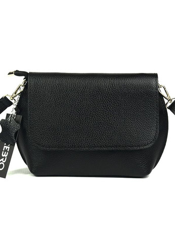 Шкіряна жіноча маленька сумочка крос-боді через плече, наплічна чорна сумка з натуральної шкіри Serebro (266701169)