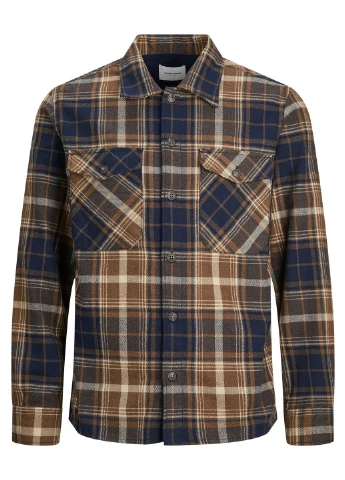 Коричневая рубашка Jack & Jones