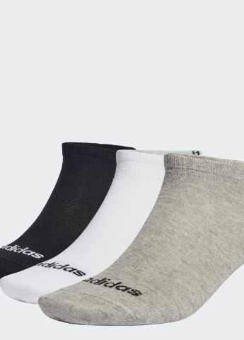 Три пары носков Thin Linear Low-Cut Socks adidas (284346750)