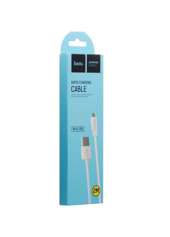 USB кабель X1 Micro 2.4A 2 м цвет белый ЦБ-00200470 Hoco (259467240)