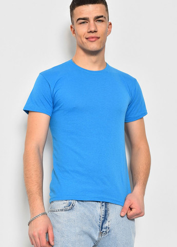 Блакитна футболка чоловіча блакитного кольору Let's Shop