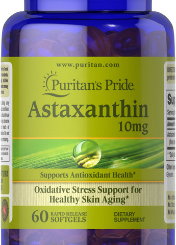 Puritan's Pride Astaxanthin 10 mg 60 Softgels Puritans Pride (258499299)