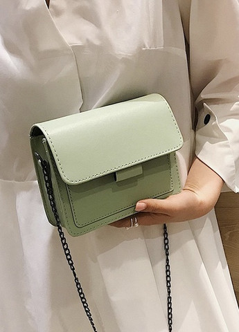 Жіноча класична сумочка крос-боді на ланцюжку зелена оливкова салатова No Brand (259248587)