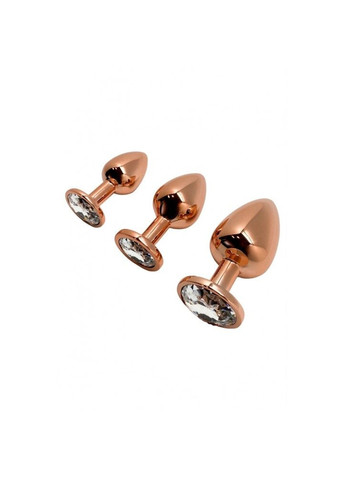 Металлическая анальная пробка Tralalo Rose Gold Metal Plug Size L, диаметр 4 см, длина 9 см Wooomy (269450442)