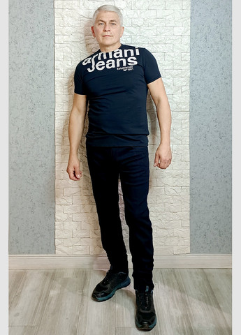 Темно-синие демисезонные прямые джинсы No Brand
