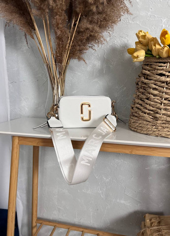 Стильна маленька сумочка з лого Marc Jacobs White/Gold Vakko (260329402)