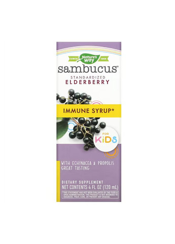Иммунный Сироп из Бузины и Эхинацеи для детей Sambucus Immune Syrup For Kids - 120мл Nature's Way (269461765)