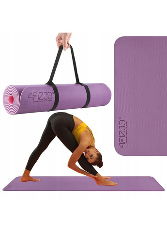 Килимок (мат) спортивний TPE 180 x 60 x 0.6 см для йоги та фітнесу 4FJ0388 Violet/Pink 4FIZJO (259982307)