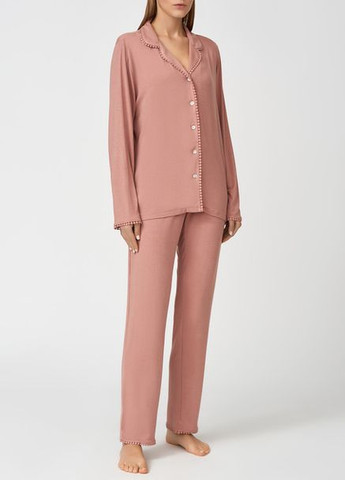 Рожево-коричнева всесезон піжама жіноча 1551 кофта + брюки Nora Rose Audrey